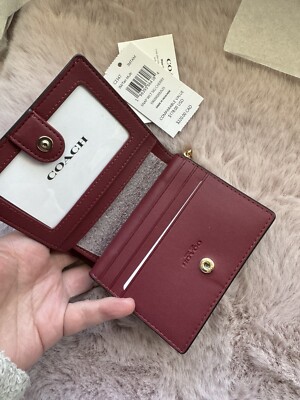 ❤️Coach Snap Wallet - CZ347 Signature Coated Canvas w/Pink