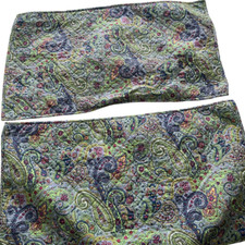 Ralph Lauren Paisley Green Design Pillow Set of 2 Pillow Shams 19x 35