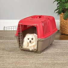 24 Inch Spree Travel Pet Carrier for Dog or Cat with Steel Door, Red