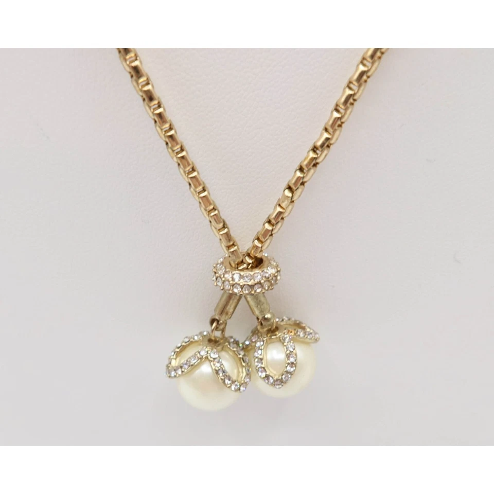 Collar Lariat CHARTER CLUB Tono Dorado Estrás y Perla Imitación Cerezas 36" Largo Foto 3 de 4