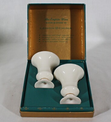 cigarette urns RARE VINTAGE LENOX THE EMPIRE URNS PAIR OF CIGARETTE URNS 2 1/2