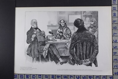 1897 ILLUSTRATOR GIBSON SKETCH DICKENS DAVID COPPERFIELD VINTAGE PRINT EE063