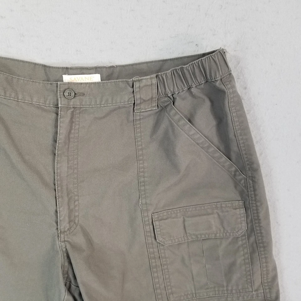 Savane Cargo Pantalones Cortos de Senderismo para Hombres 40 x 7 Caqui Verde Confort Cintura Pesca al Aire Libre Foto 3 de 4