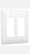 Lot of 2 TAYMAC 5500W MASQUE 2 GANG TOGGLE WALL PLATE WHITE 