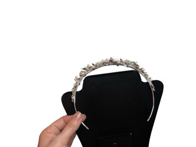 Vintage Crystal and Diamond Floral Headpiece Tiara Floral tiara with navette crystal arches - Style #611 main image 3