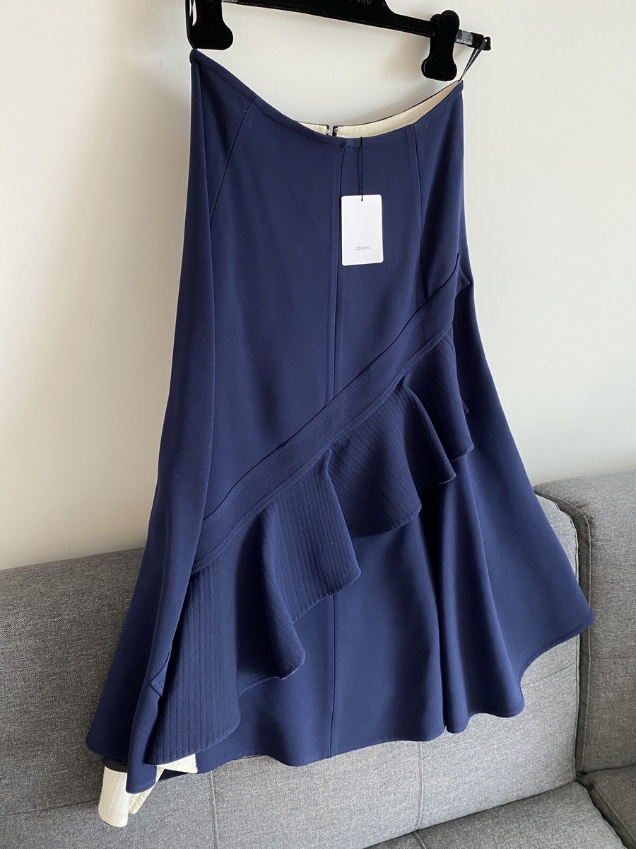 100% Auth Old Celine Phoebe Philo Ruffled midi skirt sz 38 $3100