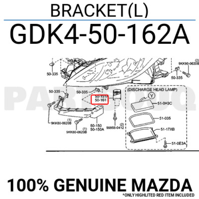GDK450162A Genuine Mazda BRACKET(L) GDK4-50-162A