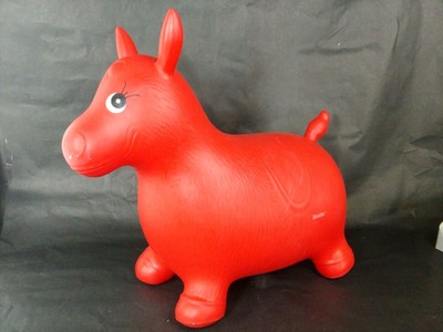 red bouncy horse