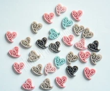 Scrolled Hearts Shabby Chic / Flat Back Embellishments /  Dress It Up