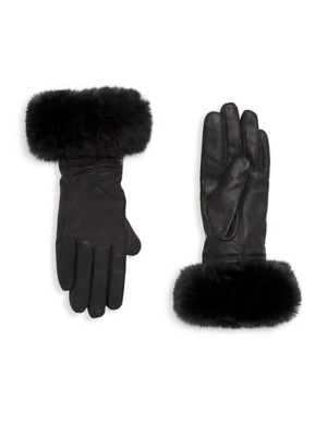 Faux Fur Touchscreen Text Gloves-Gloves-Glove-Cashmere Gloves-Leather Glove-Faux