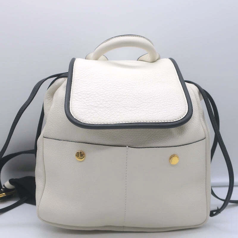 Marni Swing Backpack Cream Grained Leather - Image 2 of 4
