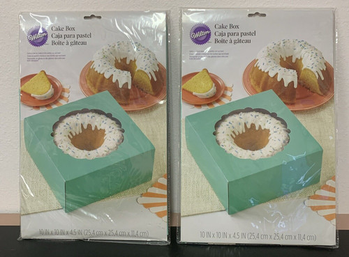 (2-Pk) Wilton Corrugated Cake Box with Window for 10" X10x4.5