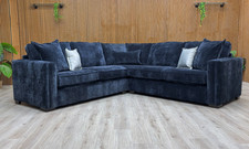 ‘Chelsea’ 2 Corner 2 Sofa Denim Derwent Soft Weave Fabric Chaise Formal Back NEW