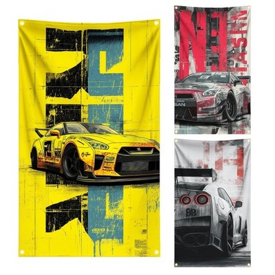 JDM Nissan GT-R R35 Car Flag Banner Tapestry Wall Hang Garage Room Décor 5x3ft