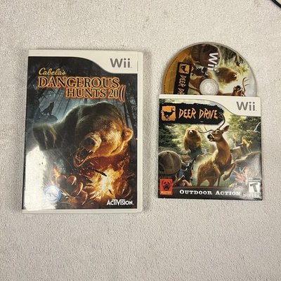 #ad #ad Cabela#x27;s Dangerous Hunts 2011 amp; Deer Drive Bundle Nintendo Wii Complete Game $16.99