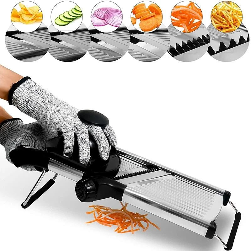 Adjustable Mandoline Slicer Stainless Steel Vegetable Cutter Potato Onion