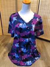 Scrubs Scrub Top Cartoon Disney Eeyore Winnie the Pooh Donkey XL Purple H825 