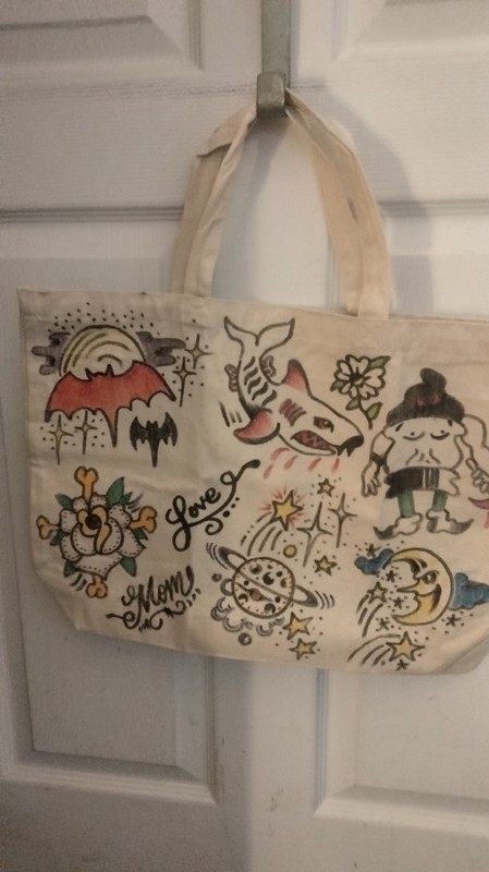 Tattoo flash hand bags custom
