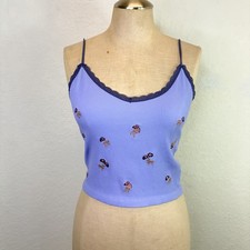 Lavender Cropped Cami Size M, embroidered, feminine, stretchy, summer, spring
