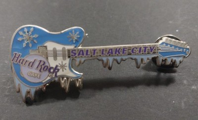 Hard Rock Cafe Salt Lake City SLC Pin - Blue Icicle Guitar Snowflake 