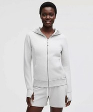 NWT LULULEMON Scuba Hoodie Full Zip Heathered Light Grey Size 2 4 6 8 10 12 138