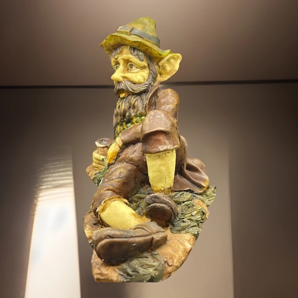 Винтажный JTS Int 2001 Hobo Leprechaun С Трубкой В Костюме Статуэтка Природы Тоны - Изображение 4 из 4