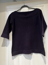Ladies M&S Autograph Purple Cashmere 3/4 Sleeve Jumper Size 16