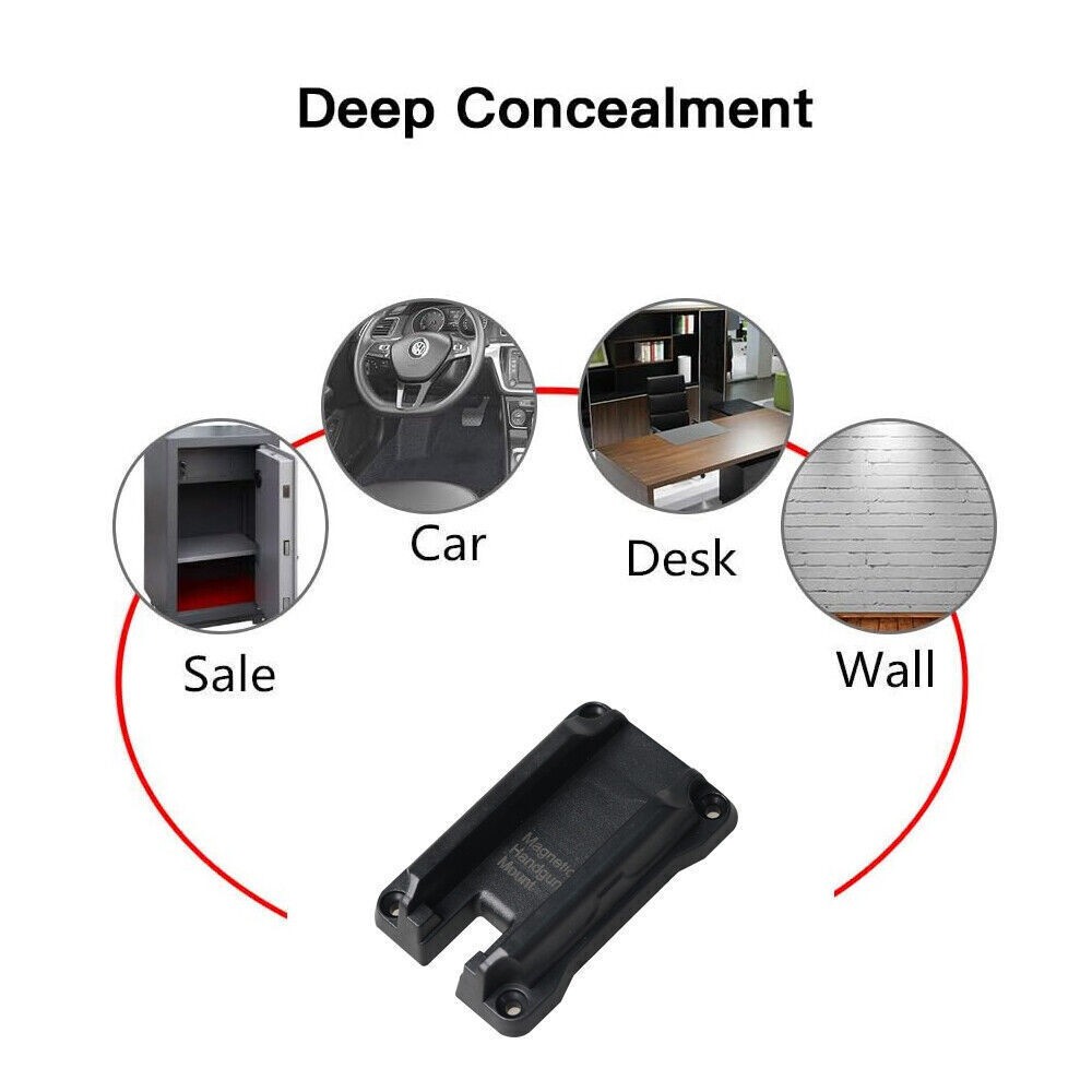 Gun Magnet Mount, Magnetic Concealed Gun Holster Pistol Holder For Car Bed Desk
