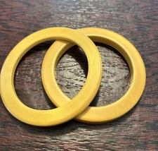 Vintage Set of TWO Mustard Yellow Bakelite Bangle Bracelets-Simichrome Tested