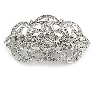Braut/ Hochzeit/ Abschlussball/ Party Art Deco Stil rhodiniert österreichischer Kristall