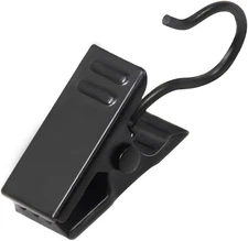 Small Curtain Clips for Hanging - 60 Pack Black Outdoor Light Clips Hooks for Ch