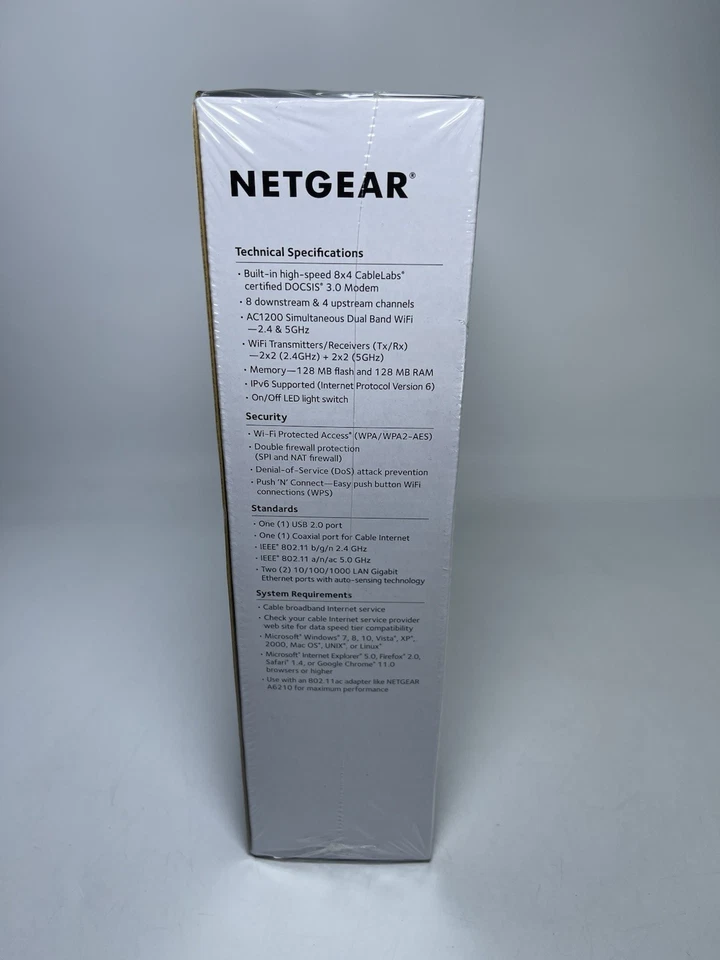 Netgear AC1200 WiFi Cable Modem Router (C6220) - Sealed - Image 4 of 4
