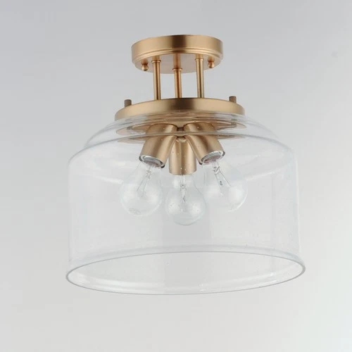Maxim 12271CD Acadia 3 Light 13"W Semi-Flush Drum Ceiling Fixture - Heritage - Picture 8 of 12