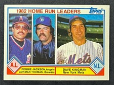 Reggie Jackson, Gorman Thomas, Dave Kingman 1983 Topps League Leaders #702 