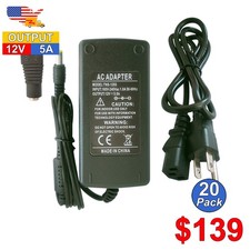 Ac To Dc Adapter 12V 5A 60W 10 50 Pack Power Supply For 5050 3528 Led Strip