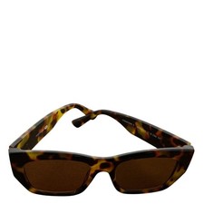 Tortoiseshell Rectangle Sunglass Frames Brown Lenses Modern Unisex Style