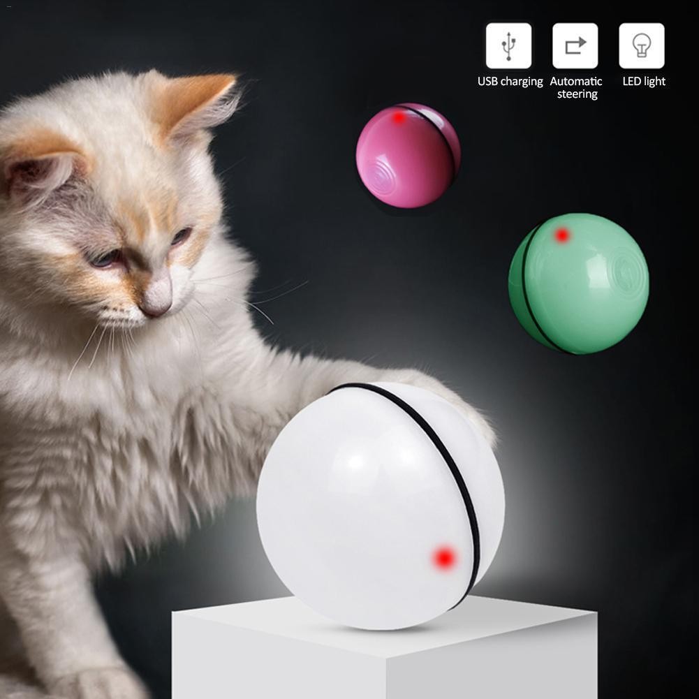 Bola de juguete LED electrónica rodante para mascotas divertida para gatos