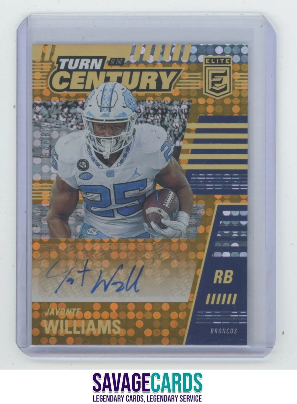 Javonte Williams Panini Donruss Elite Turn of the Century Autographs #JWI Base