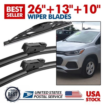 Premium 26''+13''+10'' Front + Rear Windshield Wiper Blade For Chevrolet Trax 13-22