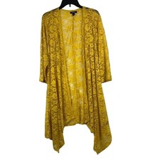 Torrid Long Sleeve Lace Drape Front Kimono Womens Size 2 2X 18-20 Yellow