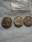 1945 x 2 and 46 Lot of 3 Silver Washington Quarters