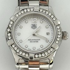 Tag Heuer Aquaracer MOP Diamond Dial 27mm Quartz Watch WAF1416