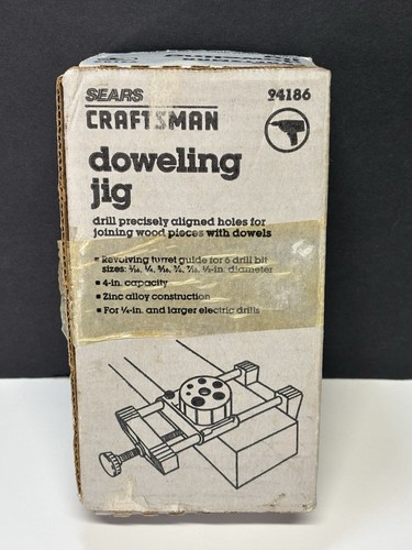 VTG SEARS CRAFTSMAN 9-4186 DOWELING JIG DOWEL SIZES 3/16 1/4 5/16 3/8 716 1/2