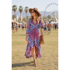 ba&sh USSO Framboise Lady Dress Asymmetrical ...