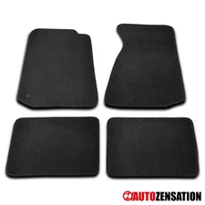 Fit 1994-2004 Ford Mustang Black Nylon Front+Rear Floor Mats Carpet 4PC