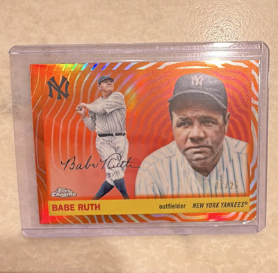 Topps Chrome 2025 Babe Ruth #418 New York Yankees Serial 11/25 Parallel