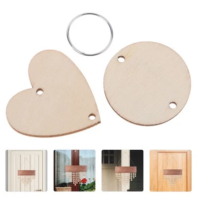 120 Pieces Bamboo Birthday Mother's Wood Rounds for Crafts Discs - Image 1 of 4
