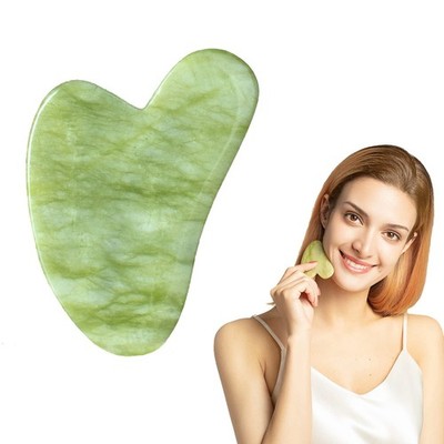 STARR-GIA Certified 100% Xiuyan Jade Gua Sha Massage Tool-Face Massager Reduc...