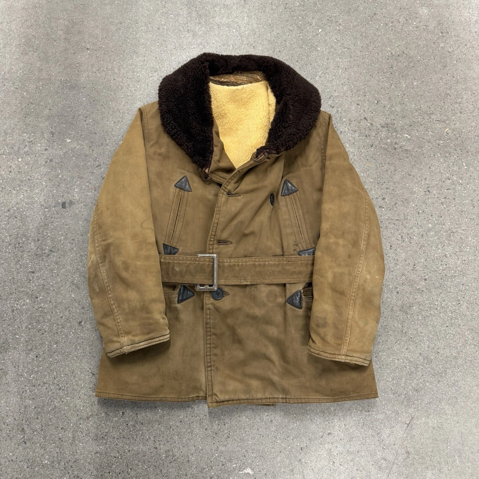 Vintage 40s Monarch Barnstormer Warm Belted Overcoat - product detail image 1