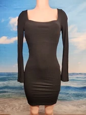 Nwt Popilush Women’s Small Black Long Sleeve Shapewear Short Dress